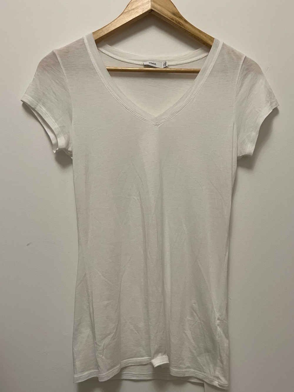Vince White V-Neck Short Sleeve Tee